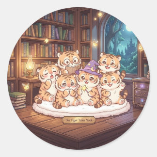 Cozy Tiger Tales Library Sticker