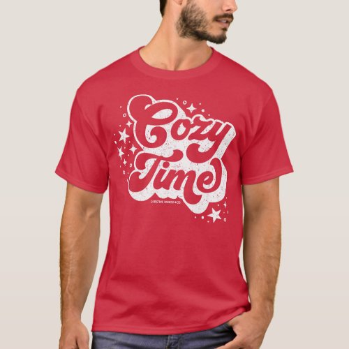 Cozy Time with Stars White T_Shirt