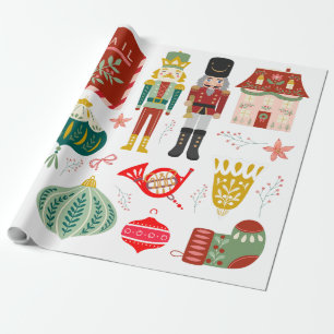 Cozy traditional Nutcrackers Christmas pattern Wrapping Paper