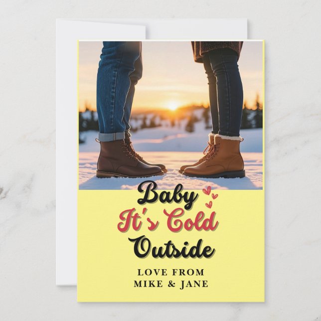 Cozy Typography Card - "Baby It's Cold Outside" (Front)