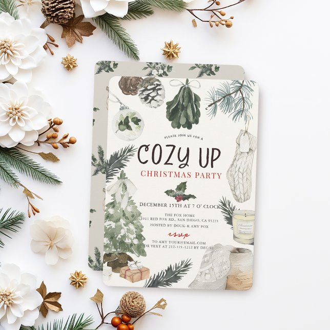 Cozy Up Comfy Holiday Items Christmas Party Invitation (Creator Uploaded)