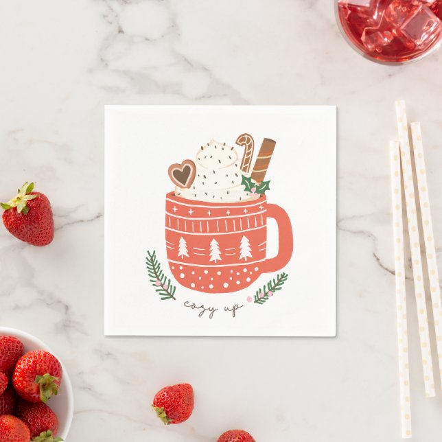Cozy Up hot chocolate Christmas  Napkins (Insitu)