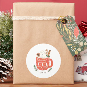 Cozy Up Hot Cocoa Mug Christmas Holiday Classic Round Sticker