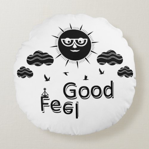 Cozy Up with Good Vibes Round Pillow