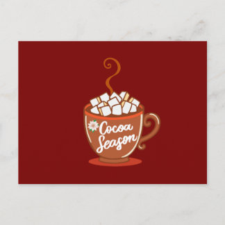 Cozy up with this sweet Cocoa Season design  Holiday Postcard