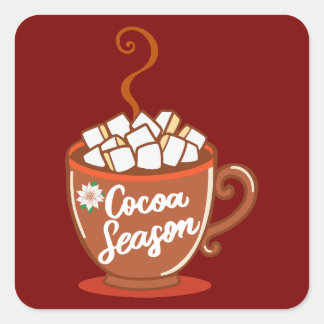 Cozy up with this sweet Cocoa Season design  Square Sticker