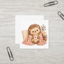 Cozy Valentine Hedgehog with Hot Cocoa