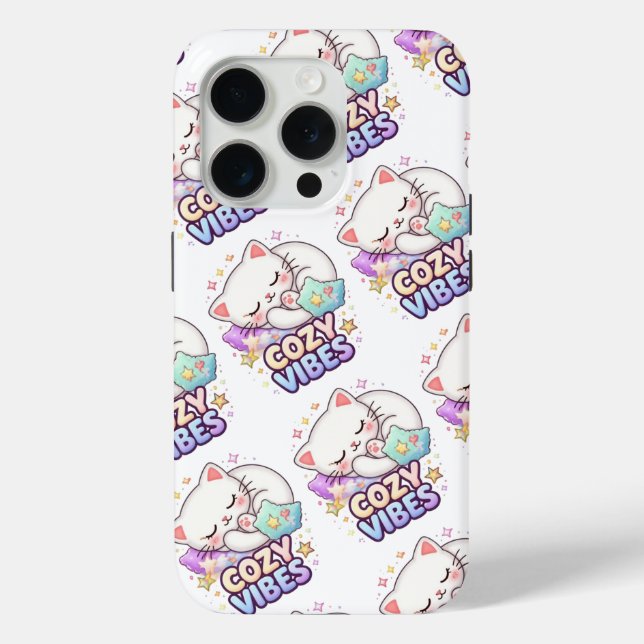 Cozy Vibe Cat Sticker | Cute Sleeping Cat  Case-Mate iPhone Case (Back)