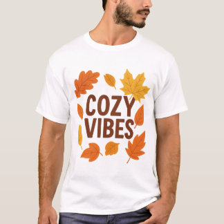Cozy Vibes Autumn Aesthetic | Warm Fall Leaves Ret T-Shirt