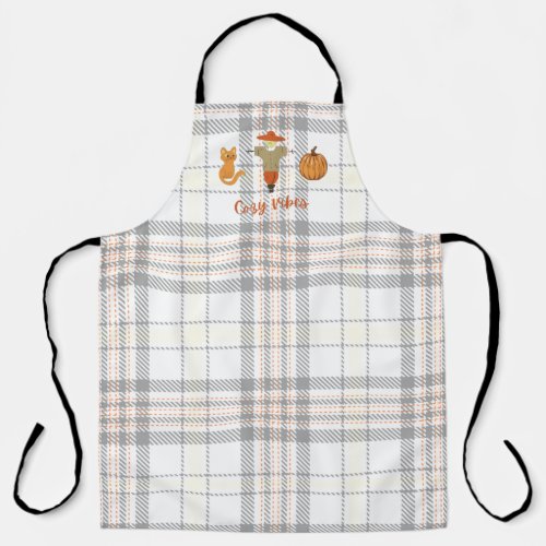 Cozy Vibes Fall Quote Autumn Pumpkin Thanksgiving  Apron