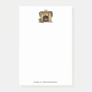 Cozy Victorian Fireplace Christmas Post-it Notes