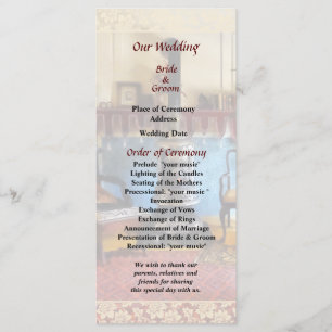 Cozy Victorian Parlor Wedding Program