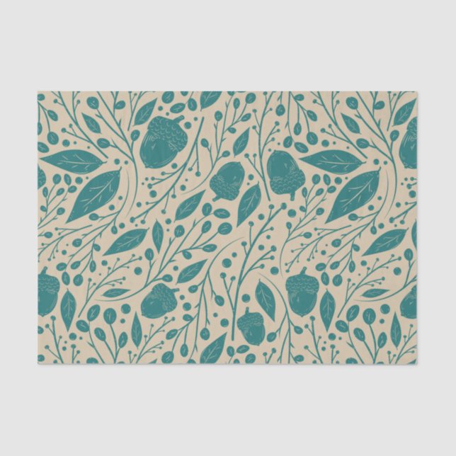 Cozy Vintage Christmas Bliss Blue Tissue Paper (Front)