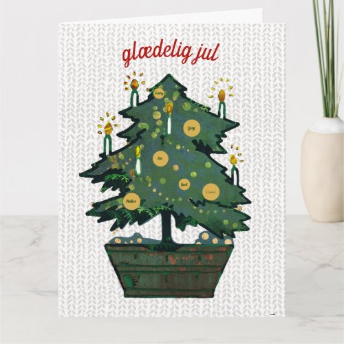  Cozy Vintage Christmas Tree Gldelig Jul  Card