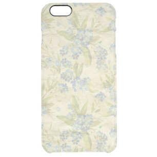 Cozy vintage floral textile Forget Me Not Clear iPhone 6 Plus Case