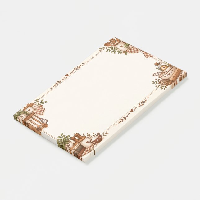 Cozy Vintage Kitchen & Baking Illustration Post-it Notes (Angled)