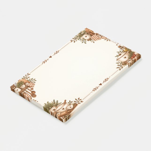 Cozy Vintage Kitchen & Baking Illustration Post-it Notes (Angled)