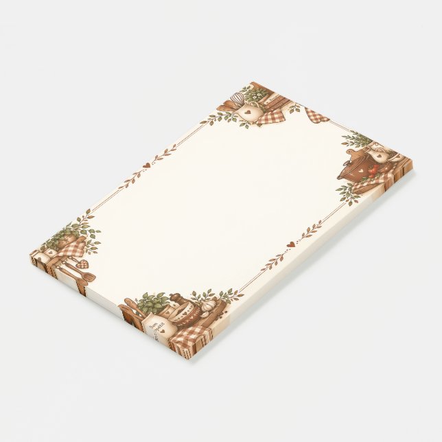 Cozy Vintage Kitchen & Baking Illustration Post-it Notes (Angled)