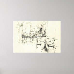 Cozy Vintage Restaurant Interior Canvas Print