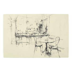 Cozy Vintage Restaurant Interior Metal Print