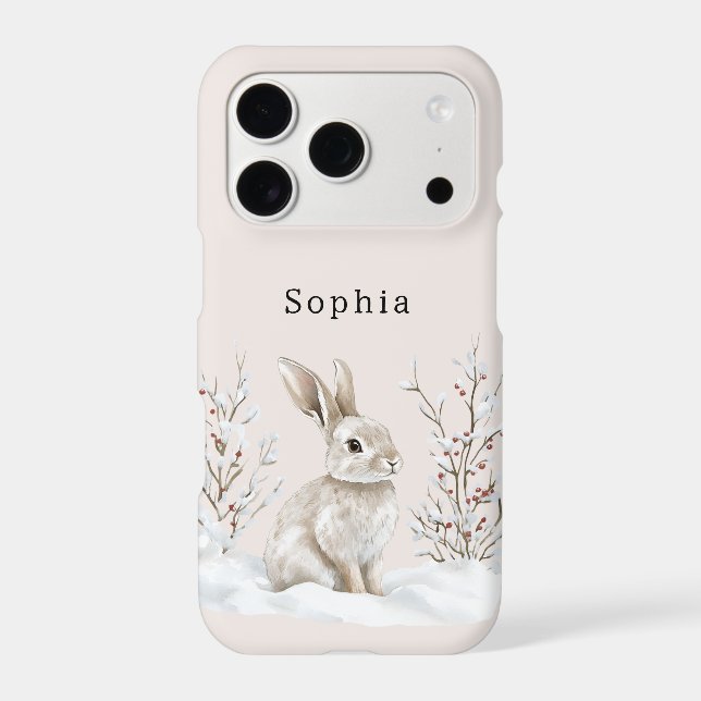 Cozy Warm Christmas Bunny Rabbit Case-Mate iPhone Case (Back)