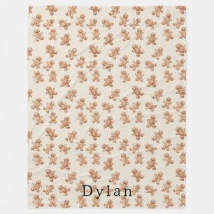 Cozy Warm Christmas Gingerbread Cookies Fleece Blanket