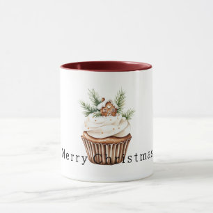 Cozy Warm Christmas Gingerbread House Cupcake Mug