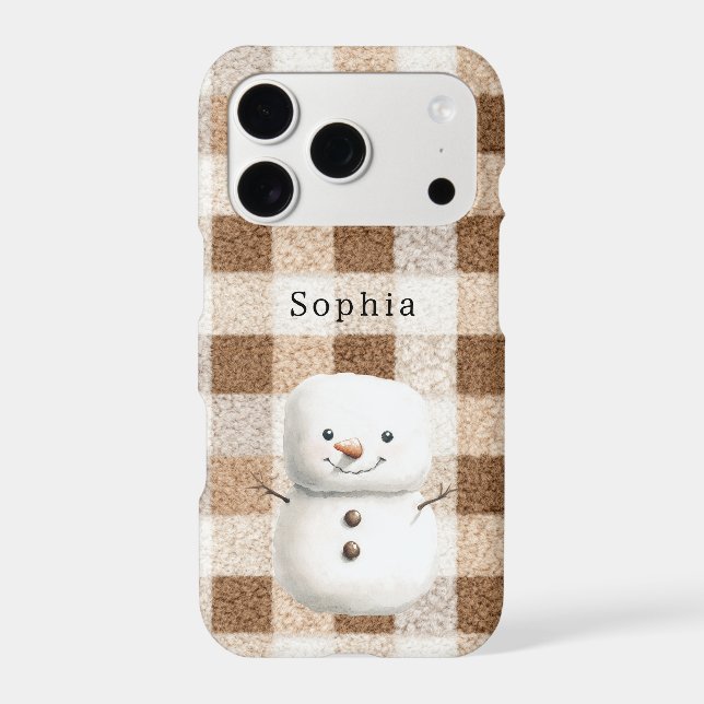Cozy Warm Christmas Happy Snowman Case-Mate iPhone Case (Back)