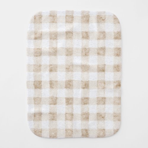 Cozy Warm Cream Beige Stripes Baby Burp Cloth