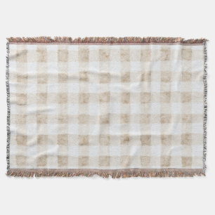 Cozy Warm Cream Beige Stripes Throw Blanket