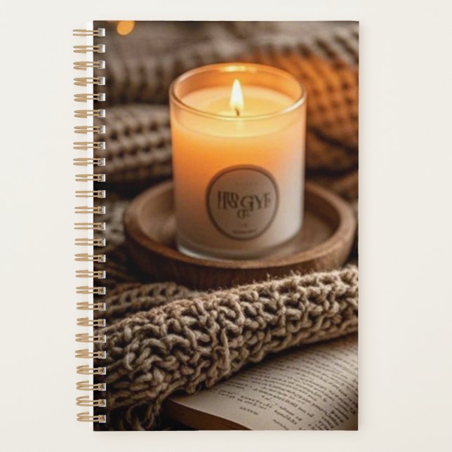 Cozy warm evening candles and blanket  planner (Front)