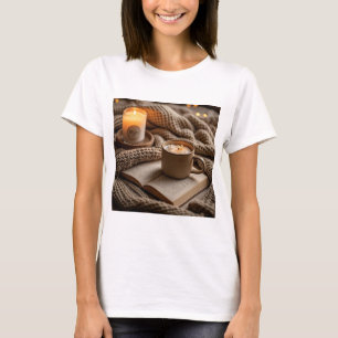 Cozy warm evening candles and blanket  T-Shirt