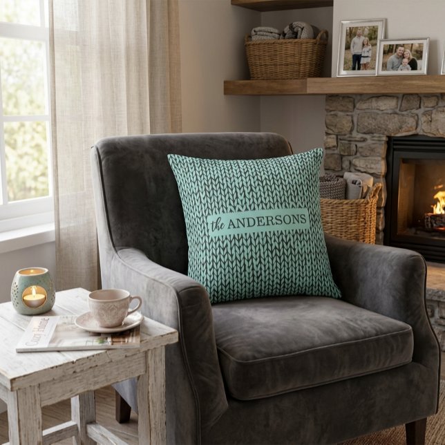 Cozy Warm Knit Pattern Winter Throw Pillow (Creator Uploaded)