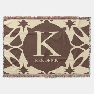 Cozy Warm Mocha Mousse Geometric Personalized Throw Blanket
