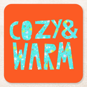 Cozy & Warm Square Paper Coaster