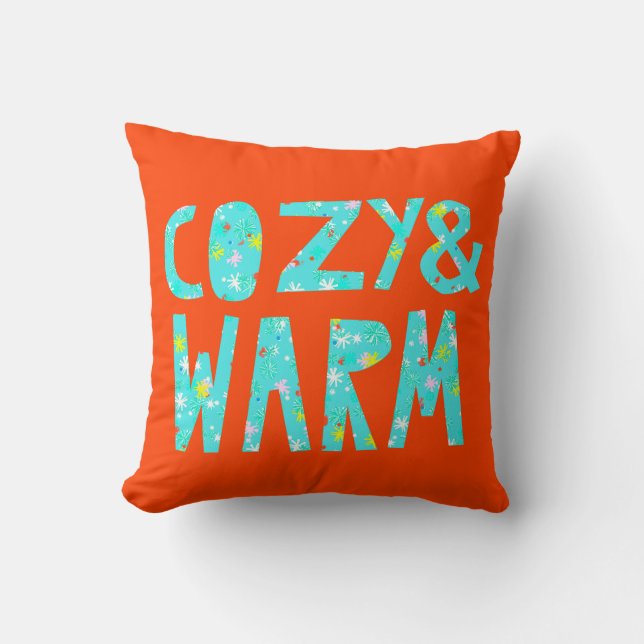 Cozy & Warm Throw Pillow (Front)