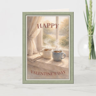 Cozy Watercolor Coffee Valentine’s Day for Couples Card