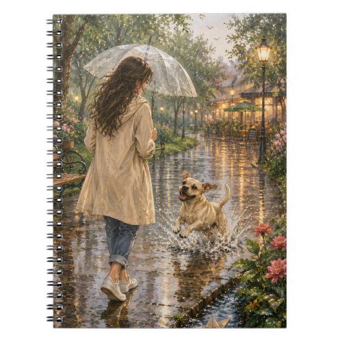 Cozy Watercolor Dog Illustration Notebook