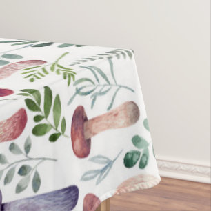 Cozy Watercolor Mushrooms Pattern   Tablecloth