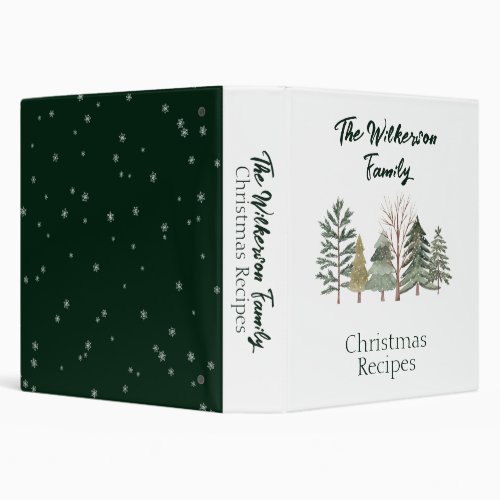 Cozy Watercolor Trees in a Winter Forest 3 Ring Binder