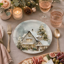 Cozy Whimsical Christmas House | Paper Plates