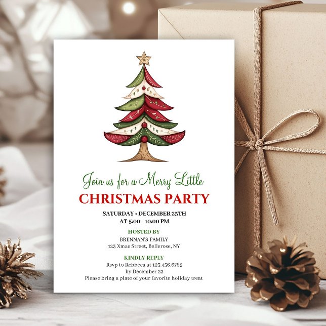 Cozy whimsical Christmas tree winter event invite (Cozy whimsical Christmas tree winter event invite)