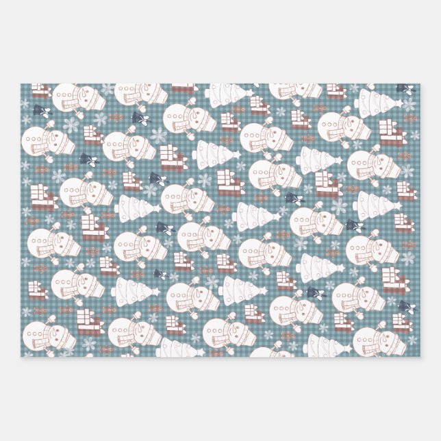 Cozy Whimsical Holiday  Wrapping Paper Sheets (Front)