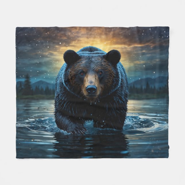 Cozy Wilderness Bear Blanket (Front (Horizontal))