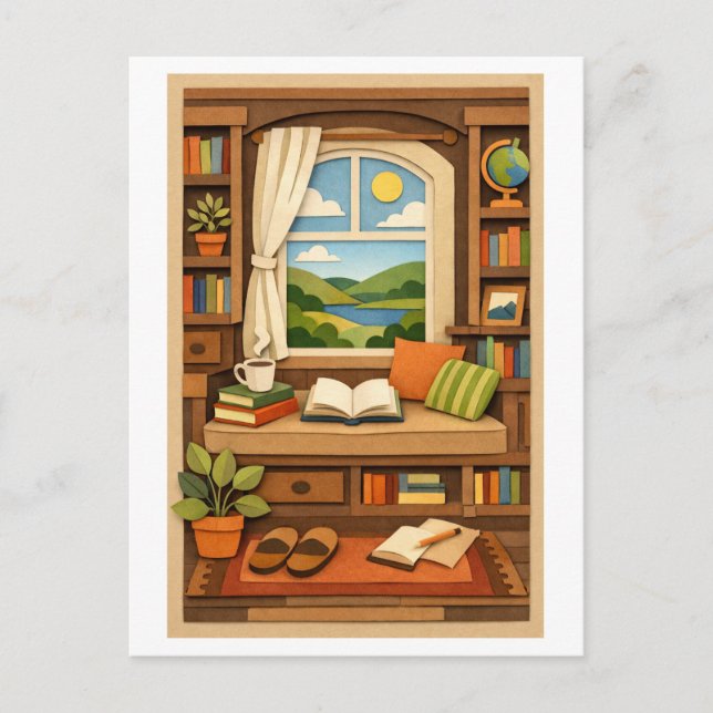 Cozy Window Seat Postcard (Front)