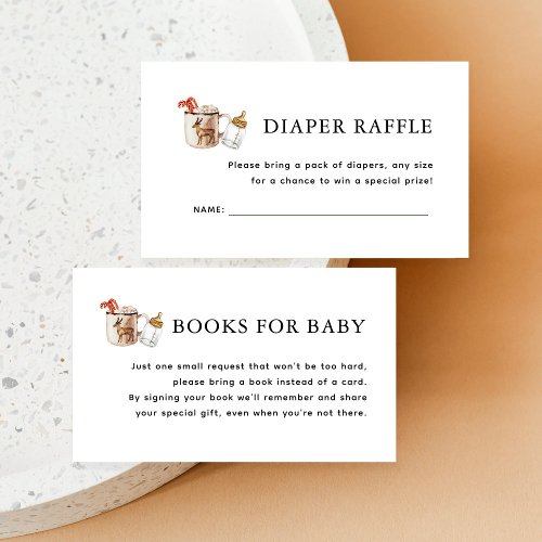 Cozy Winter Baby Its Cold Outside Diaper Raffle Enclosure Card