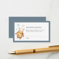 Cozy Winter Baby Shower Diaper Raffle Ticket