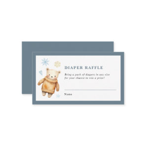 Cozy Winter Baby Shower Diaper Raffle Ticket Enclosure Card