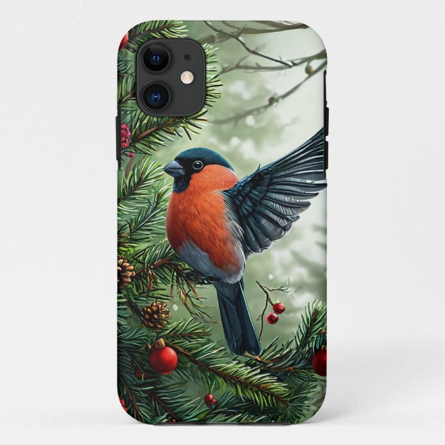 Cozy Winter Bird Landscape Aesthetic Design Case-Mate iPhone Case (Back)