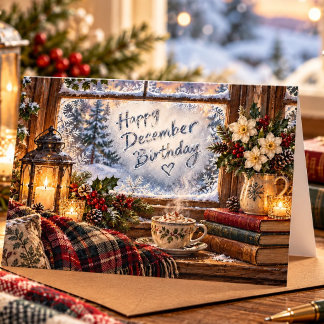 Cozy Winter Birthday Happy December Birthday Card